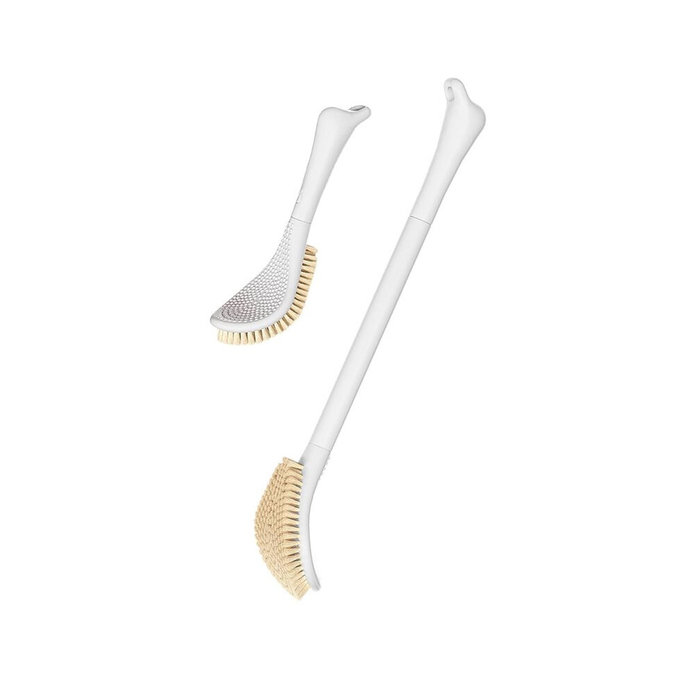 Foot Brush with Adjustable Long Handle, Foot Scrubber for Wet or Dry Brushing, 10.2''- 27.5'' Foot Scrub Brush