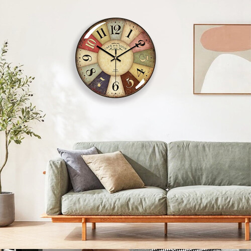 Relógio de parede silencioso de quartzo de 30 cm (12 polegadas), sem tique-taque, funciona a bateria, fácil de ler, ideal para casa, escritório e 2