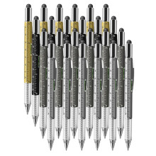 24-Teiliges 6-in-1-Multitool-Stiftset mit Lineal, Wasserwaage, Stift und Schraubendrehern - das Ideale Geschenk für Männer