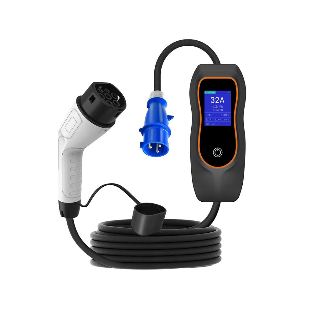 Type 2 Ev 7Kw 32A 1Phase Ev Charger Electric Car Charger Evse Portable Fast Charging Cable Eu Charging Adapter 4712088488132