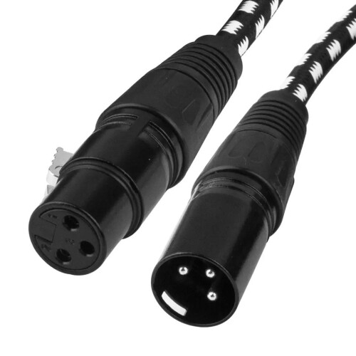 Καλώδιο μικροφώνου XLR αρσενικό σε θηλυκό, 22AWG, επιχρυσωμένο, OFC, μαύρο 1