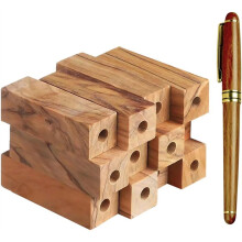 12PCS Pen Making Kit, DIY Pen Making Kit with Pre-Drilled Wood Blanks for Crafting Custom Wood Pens and Gifts