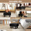 Foot Stool Ottoman, PU Leather Footrest, Padded Rectangle Footstool, Small Sofa Step Stool, Black 2