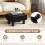 Foot Stool Ottoman, PU Leather Footrest, Padded Rectangle Footstool, Small Sofa Step Stool, Black 5