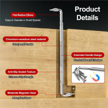 Set of 4 90 Angle Screwdriver Set, Magnetic Z Offset Screwdriver, Slotted Screwdriver and Hexagonal Allen Wrench