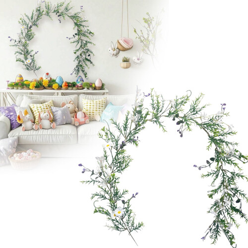 Πασχαλινή γιρλάντα Faux Spring Vine με πασχαλινά αυγά, μούρα για ρουστίκ διακόσμηση 1