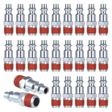 25 PCS 1/4 Inch NPT Male Industrial Air Plugs, Quick Connect Adapters for Air Compressors