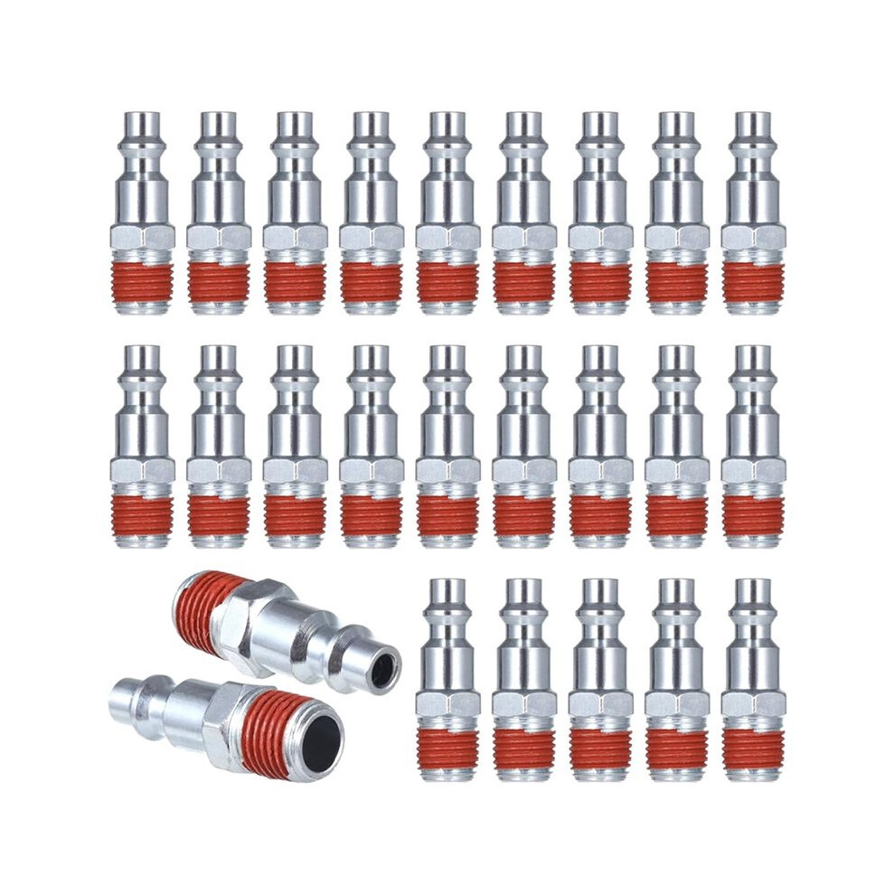 25 Pcs 1/4 Inch Npt Male Industrial Air Plugs, Quick Connect Adapters For Air Compressors 6031515060436