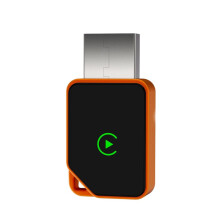 2in1 Wired to Wireless CarPlay Car Connector Box with Orange Wireless Car Adapter
