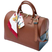Boston-Taschen für Jungen, Design: Stumme Unisex-Umhängetasche Aus PU-Leder mit Großem Fassungsvermögen und Seidentuch-Taschenorganizer