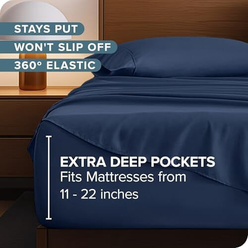 Queen Sheet Set 22" Deep Pockets 4-Piece Microfiber 1