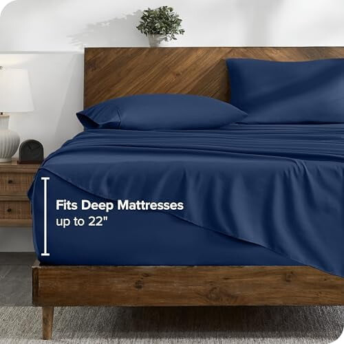 Queen Sheet Set 22" Deep Pockets 4-Piece Microfiber 2