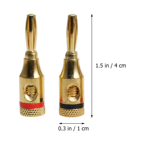 8Pcs 4mm Audio Speaker Plug Connector Gold Colored for Durable 1
