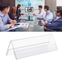 5Pcs Double Sided V-Shaped Transparent Business Card Holders, 22x10cm