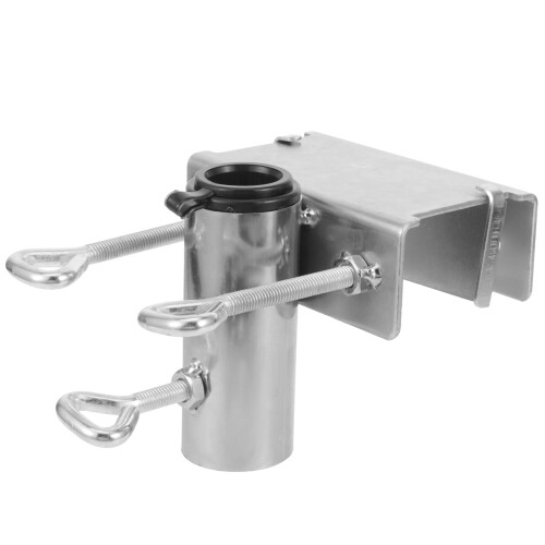 Patio Umbrella Holder Clamp for Deck Railing and Poles - Silver 2