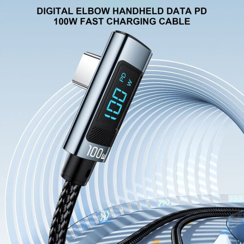 Εύκαμπτο καλώδιο γρήγορης φόρτισης USB C με οπτική οθόνη ισχύος για τηλέφωνα και 2