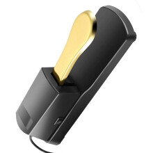 Pedale di risonanza per pianoforte in oro con cavo, acciaio alloy e ABS, 23,2x7,1x6,1 cm