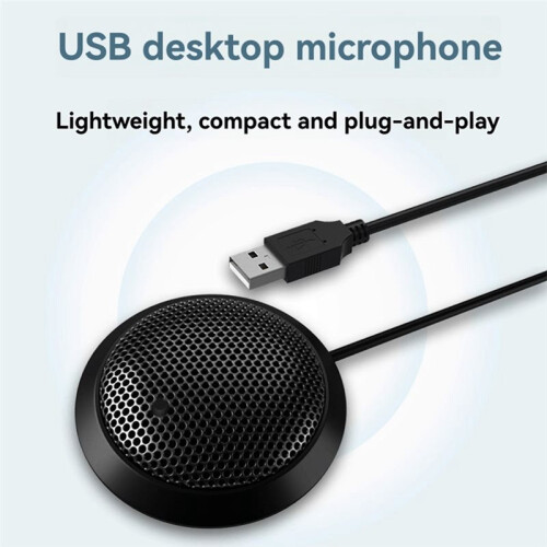 USB Conference Mic Plug& 360 Omnidirectional Condenser Mic Desktop Computer Mic for Computer Laptop Without Buttons 2
