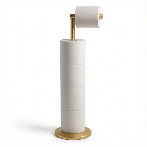 ZISH Toilet Roll Holder Free Standing - Gold