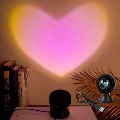 Heart Projection Lamp LED Desk Wall Decor 1pc 2