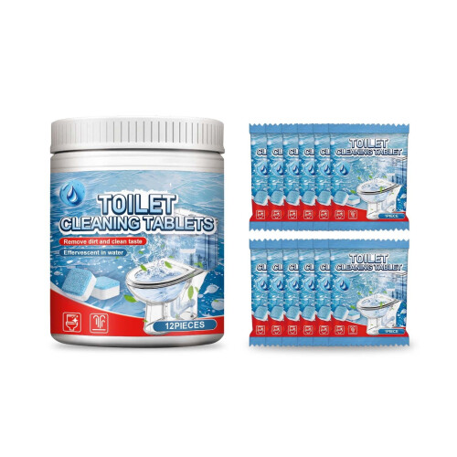 Blue Tablets Value 12 Pack, Cleans and Deodorizer Toilets for a Fresh Smelling Bathroom 1