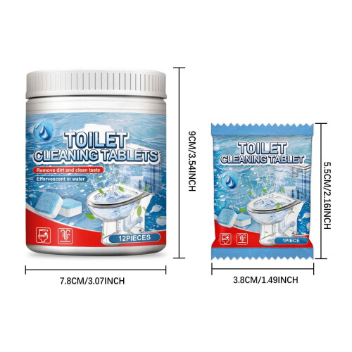Blue Tablets Value 12 Pack, Cleans and Deodorizer Toilets for a Fresh Smelling Bathroom 2