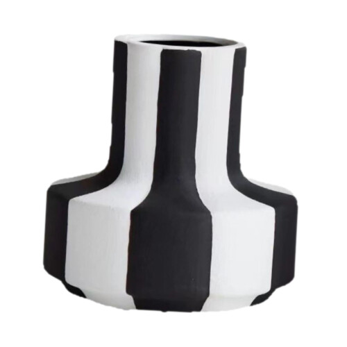 Vase à rayures noires et blanches pour comptoir, table à manger, salon 1
