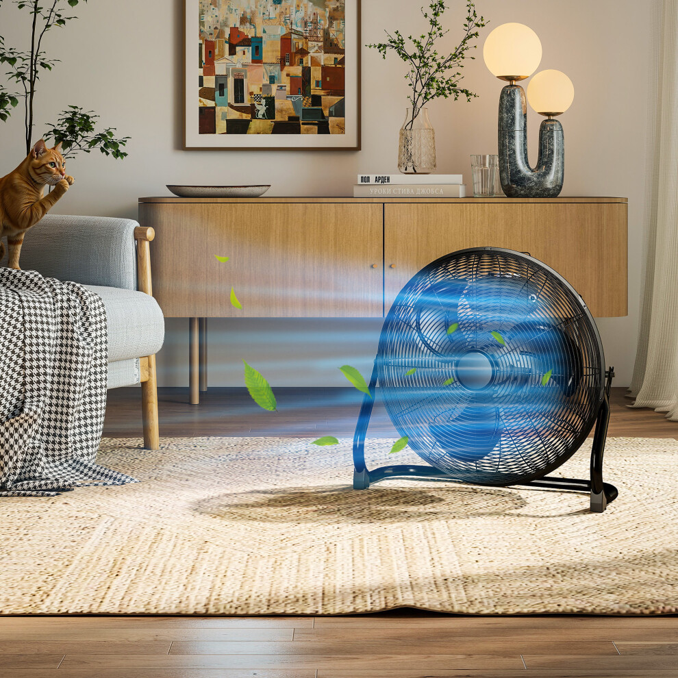 Homcom 100W Desk Fan Home Office Moving Oscillation With 3-Speed Wind