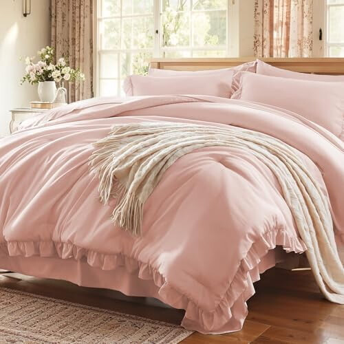 Pink Comforter Set Shabby Chic 7-Piece Standard Size 2