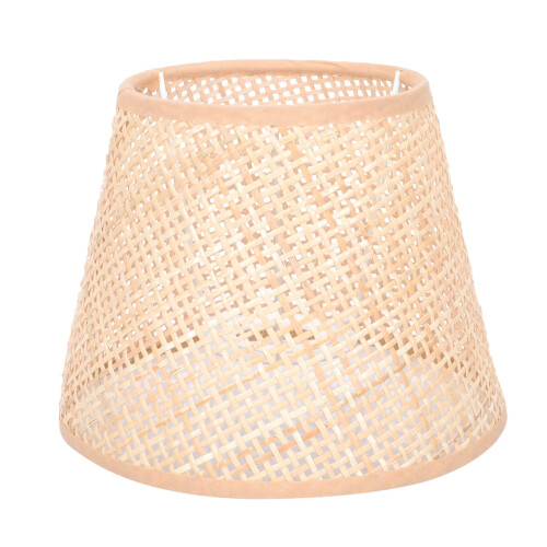 Abajur de bambu, cúpula de vime, lâmpada, tela de rattan, base 2