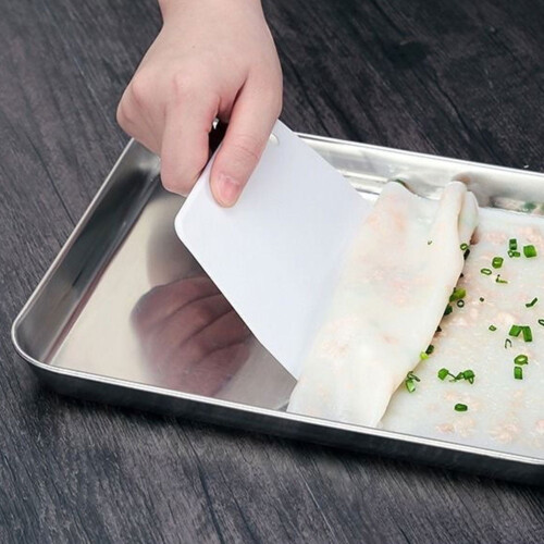 1 Set Durable Stainless Steel Rectangular Tray Rice Noodle Roll Steamer Baking Sheet 1
