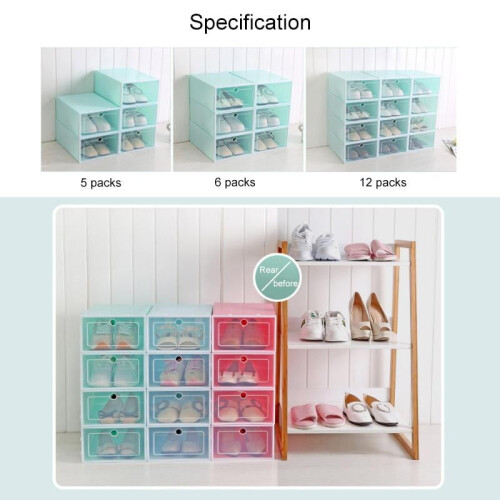 Summark Wide Clear Pull Down Box Support Access, Στοιβαζόμενα συρτάρια παπουτσιών DIY, Organizer Δοχείων 2