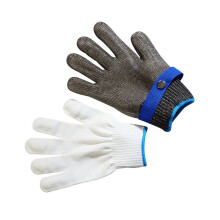 2 Pz Guanti da Lavoro Antitaglio Grigi, 23,5 cm, Protezione delle Mani Regolabile per la Sicurezza
