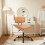 Chaise de bureau d'intérieur à dossier bas et hauteur réglable, marron 4