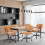 Chaise de bureau d'intérieur à dossier bas et hauteur réglable, marron 5