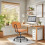 Chaise de bureau d'intérieur à dossier bas et hauteur réglable, marron 6