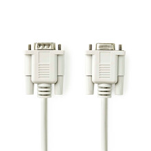 Series Cable | D-SUB 9-Pin Male | D-SUB 9-Pin Female | Nickel Plated | 2.00 m | Round | PVC | Ivory | Label