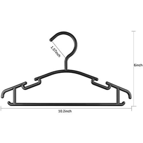 Kleiderbügel für Kleinkinder, Kunststoff, 60er-Pack, Schwarz 2