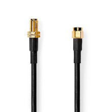 Antennenkabel | SMA Stecker | SMA Buchse | Vergoldet | 50 Ohm | Doppelt geschirmt | 10,0 m | Rund | PVC | Schwarz | Box
