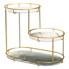 Luxury Iron Art Uv Board Cosmetics Storage Rack Makeup Organizer Dressing Table Shelf Bathroom Iron Bird Cage Holder B