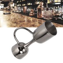Edelstahl Doppelwandiger Cocktail-Teelicht Jigger 4,6 oz Schwarz