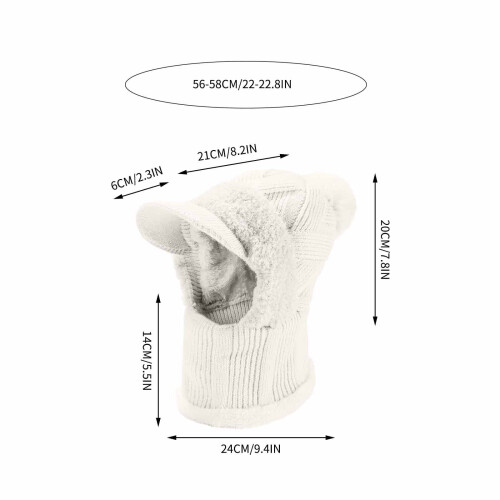 Cagoule tricotée avec écharpe et masque 3 en 1 2