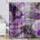 Cortina de chuveiro para banheiro em mármore roxo com ganchos, 72 x 84 polegadas 2