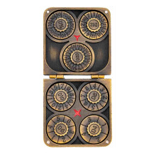 Foldable Spinner Metal DND Dice Set - Compact Elegant Design with D4, D6, D8, D10, D12, D20, D% for TTRPG Gifts