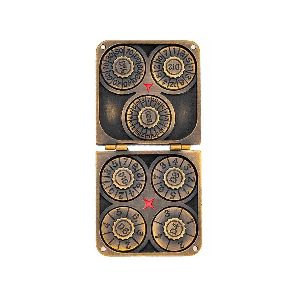 Foldable Spinner Metal Dnd Dice Set - Compact Elegant Design With D4, D6, D8, D10, D12, D20, D% For Ttrpg Gifts 4711820577837