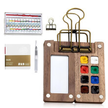 Paint Palette Travel Kit, Watercolor Paint Set,12 Color Pocket Watercolour Travel Sets for Painters Artists 8 Grids