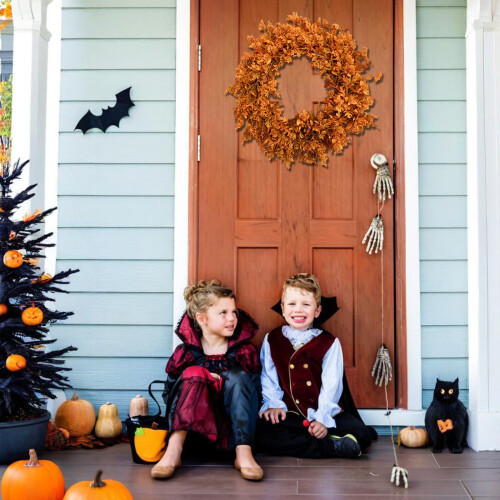 Κρεμαστά στεφάνια για το Halloween - Πλαστικά διακοσμητικά μικρά λουλούδια για 1