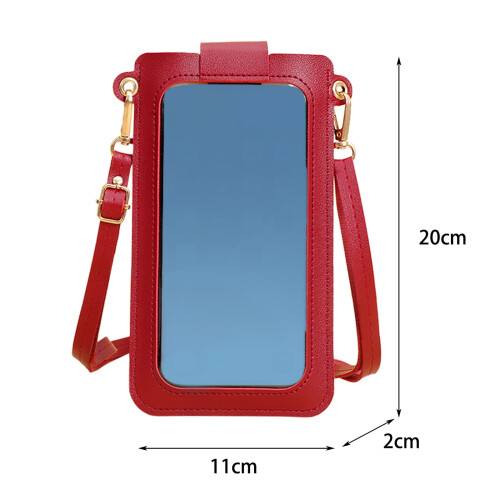 Carteira transversal pequena para celular, modelo mini, para mulheres, com compartimentos para documentos de identidade. 2