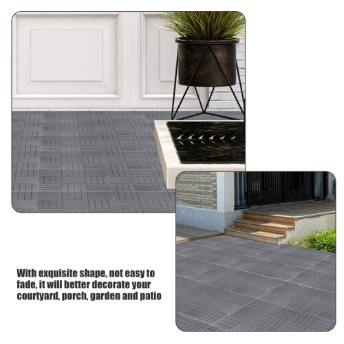 4pcs Balcony Backyard Interlocking Deck Tile Plastic Deck Floors Yard Decor 2