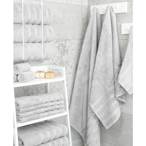 Σετ πετσετών μπάνιου Luxury4Piece, 600GSM100% βαμβακερές πετσέτες χαμάμ για μπάνιο, μεγάλες 2